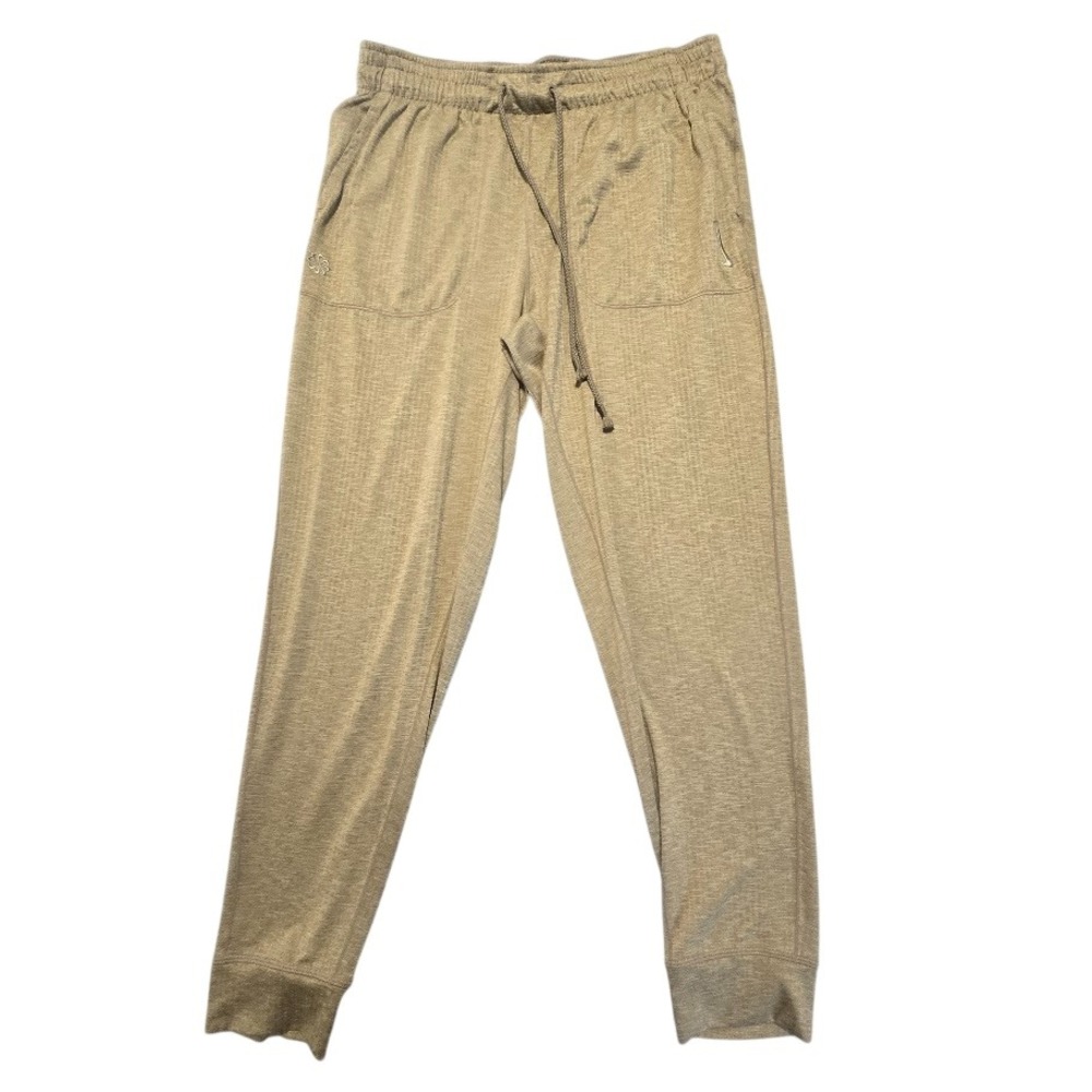 Nike‎ Yoga Dri-FIT Men Jogger Pants L Flecked Tan Khaki Lounge Athletic Casual